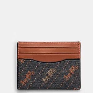 Coach Slim ID Card Case With Horse And Carriage Dot Print